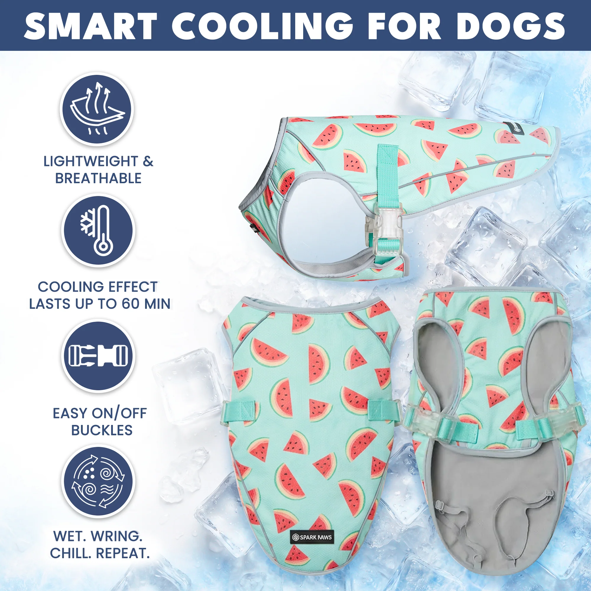 Dog Cooling Vest (2-pack) - Popsicles & Watermelon - Image 4
