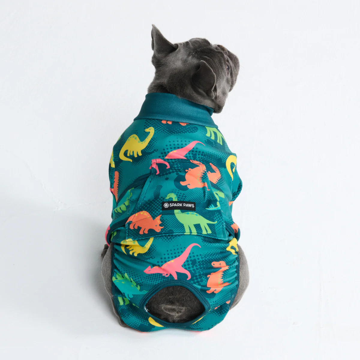 Dog Surgical Suit (2-pack) - Breakfast Blue and Dinosaurs - Image 12