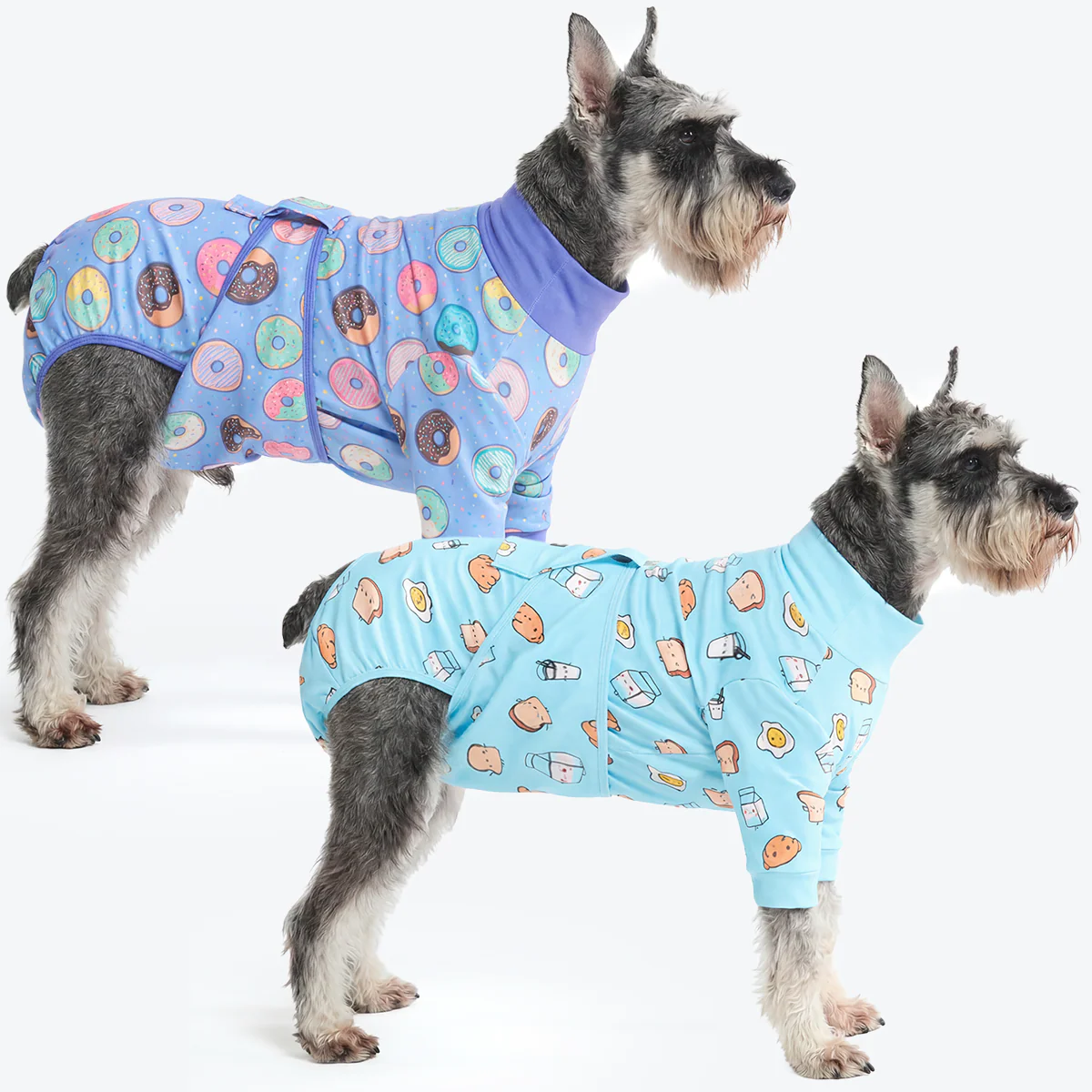 Dog Surgical Suit (2-pack) - Breakfast Blue and Donuts - Image 3