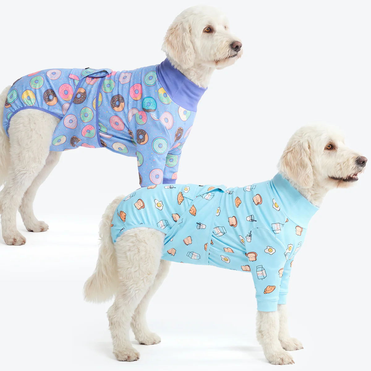 Dog Surgical Suit (2-pack) - Breakfast Blue and Donuts - Image 5