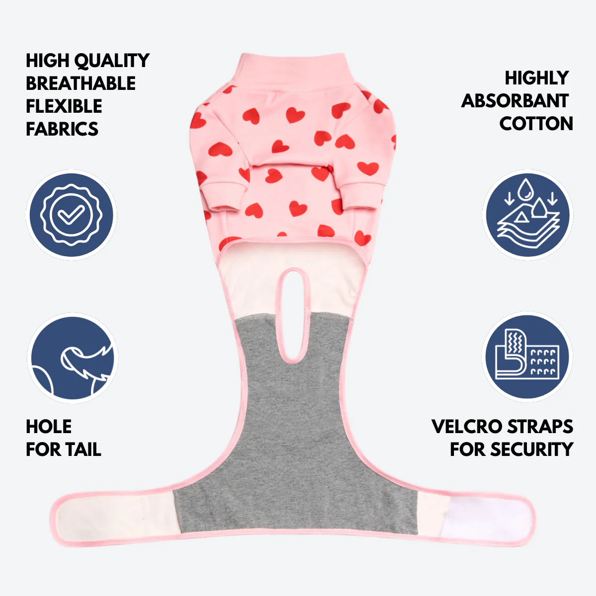 Dog Surgical Suit (2-pack) - Butterfly and Pink Hearts - Image 8