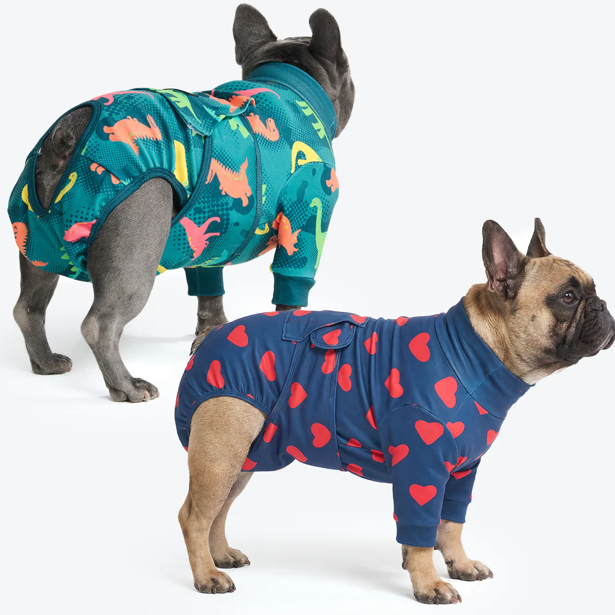 Dog Surgical Suit (2-pack) - Dinosaurs and Hearts - Image 4