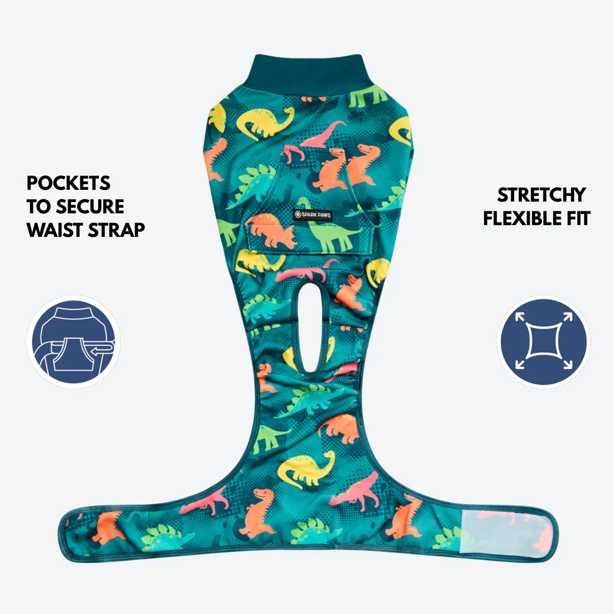 Dog Surgical Suit (2-pack) - Dinosaurs and Hearts - Image 8