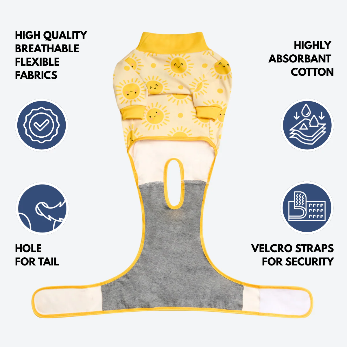 Dog Surgical Suit (2-pack) - Dinosaurs and Sunshine - Image 8