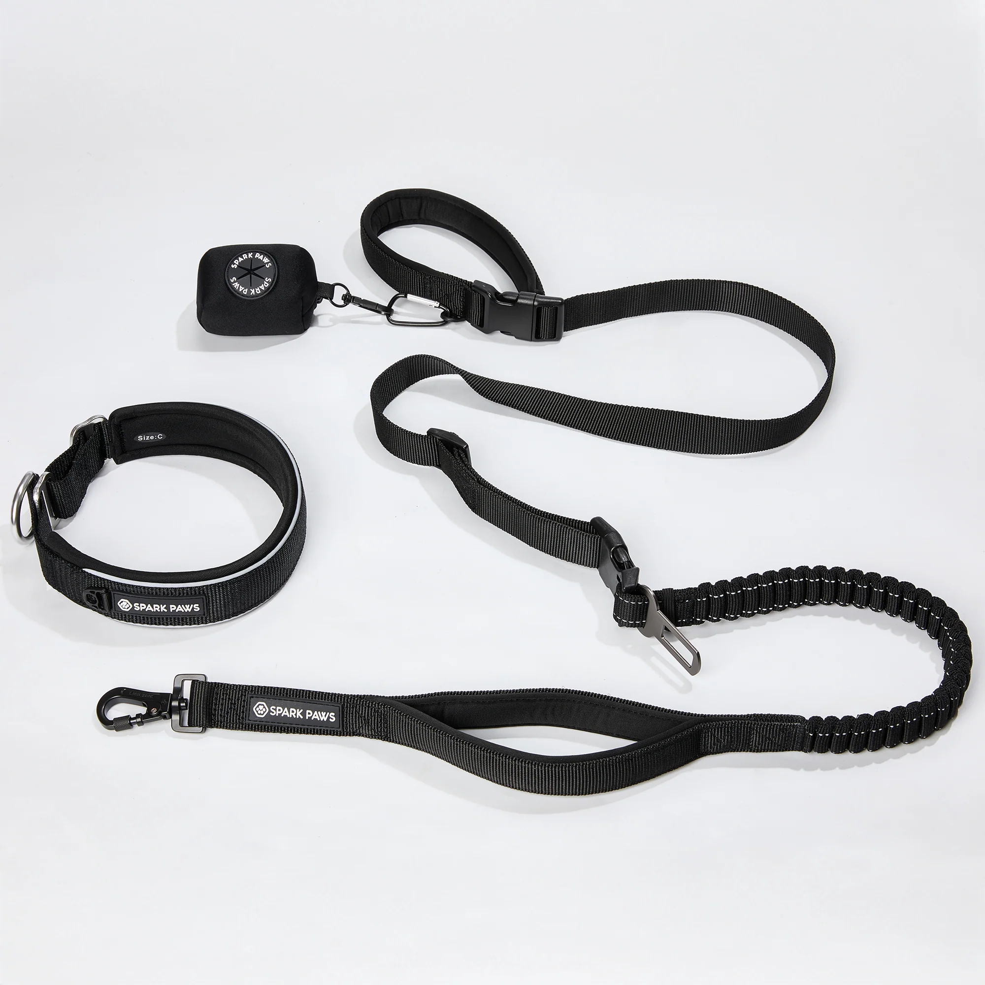 Martingale Collar and Multipurpose Leash Set - Black