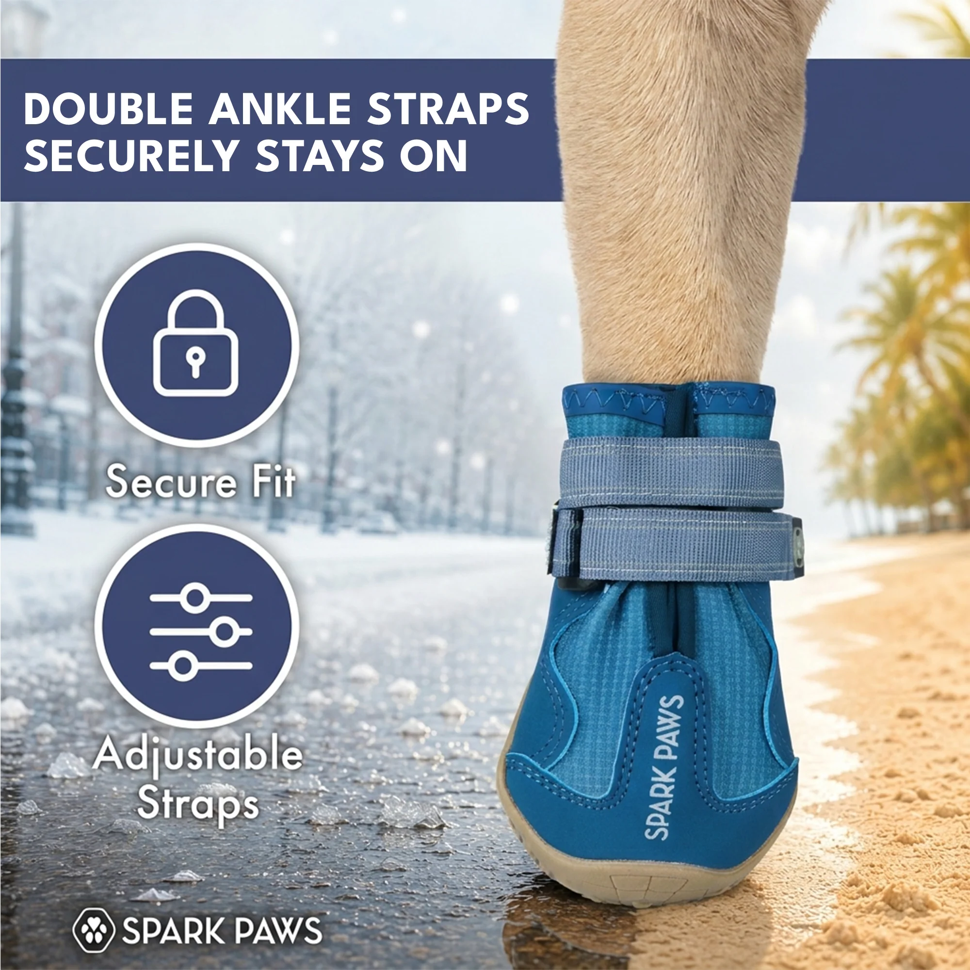 Spark Paws 365 -  The All-Season Dog Shoes - Blue - Image 4